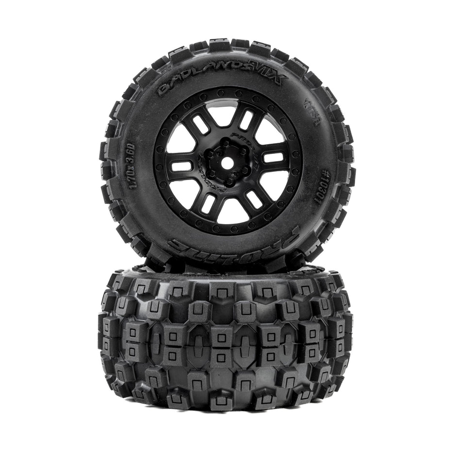 Pro-Line Badlands F/R Tires MTD 12mm Black Split Six (2) for ARRMA MINI KRATON