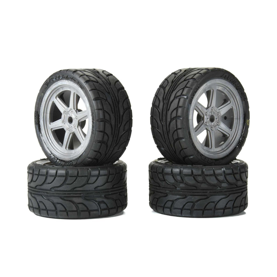 Pro-Line Avenger Street Tires on Overdrive Gray Wheels (8mm Hex) – PRO1030810
