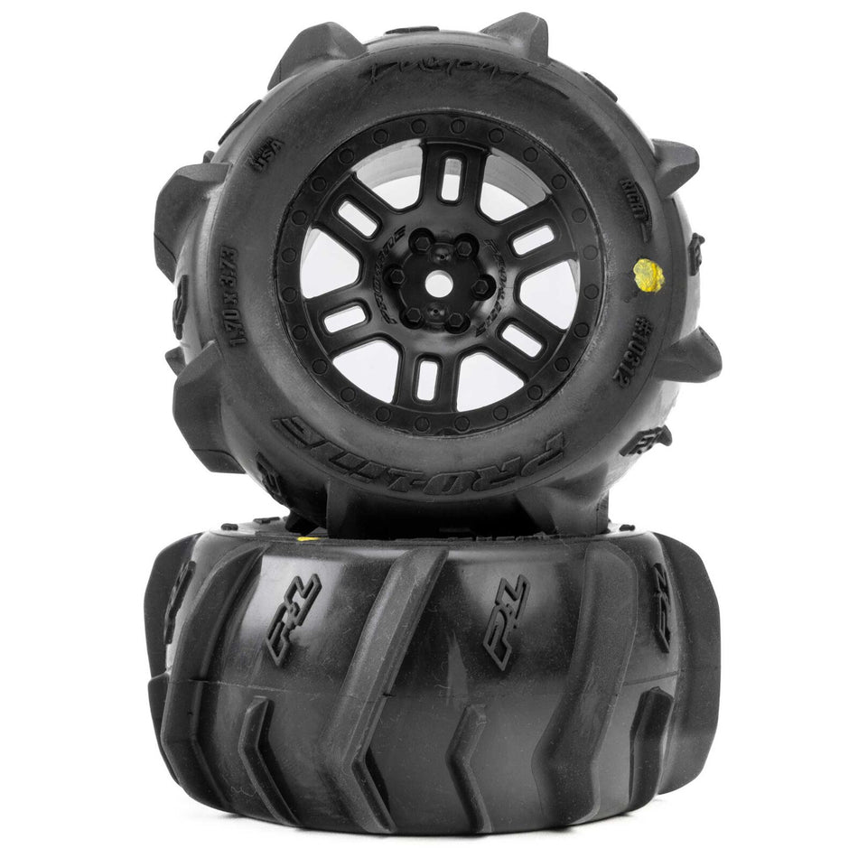Pro-Line PRO1031210 Dumont 1/16 Paddle Tires Mounted 12mm Black Split Six (2) – ARRMA Mini Kraton