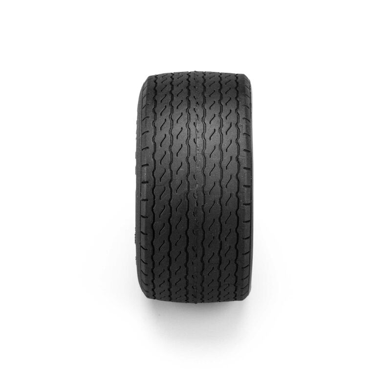 Goodyear Blue Streak VTA Front Tires Mounted 8mm Gray Wheels (2) for Losi NASCAR Racecar