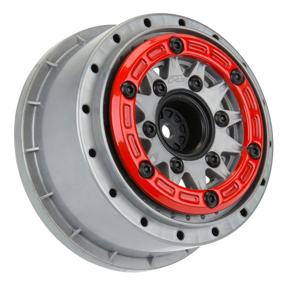 Pro-Line Raid Bead-Loc 2.2"/3.0" SC Wheels Red/Grey (2) – PRO281105