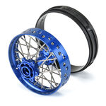 1/4 Pro-Spec Aluminum V2 Bead Rear Wheel, Assembled, Blue: Promoto-MX