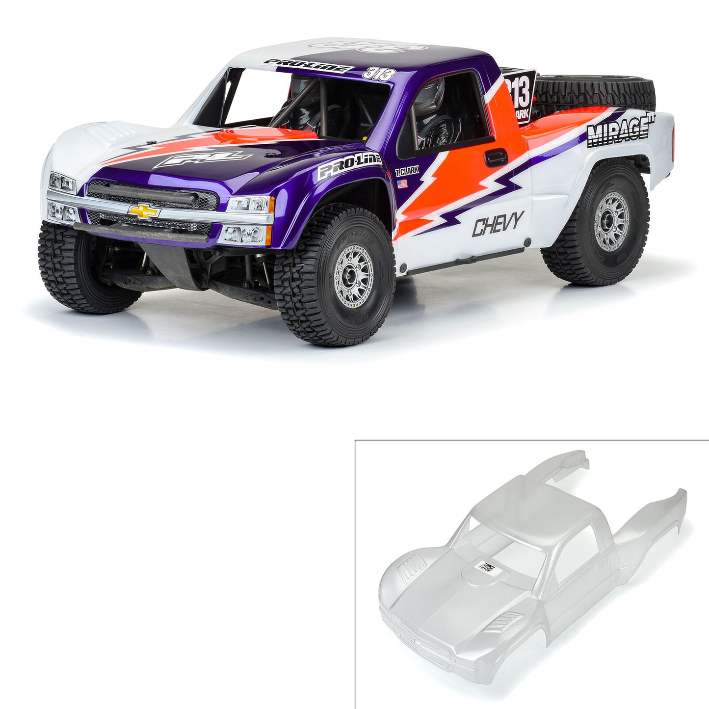 Pre-Cut 2007 Chevy Silverado Clear Body for Unlimited Desert Racer