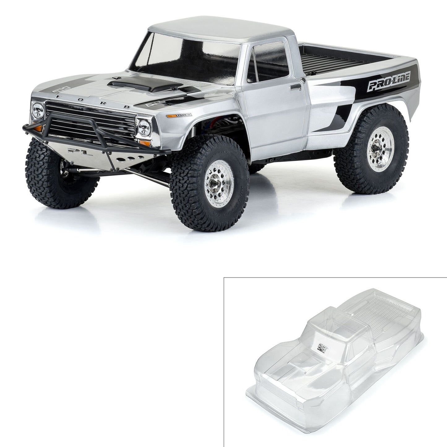 1967 Ford F-100 Pre-Runner Clear Body for 12.3IN 313mm Wheelbase Scale Crawlers & Pre-Runners