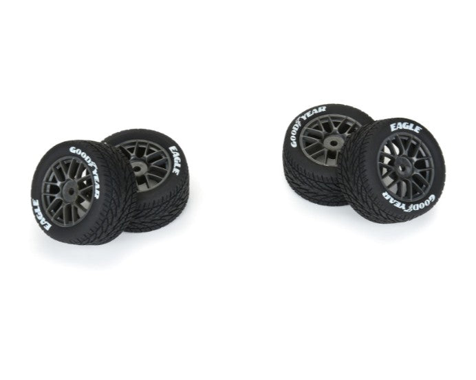 Pro-Line Goodyear Eagle Rain Tire F/R MTD Gray for Losi NASCAR Racecar (4)