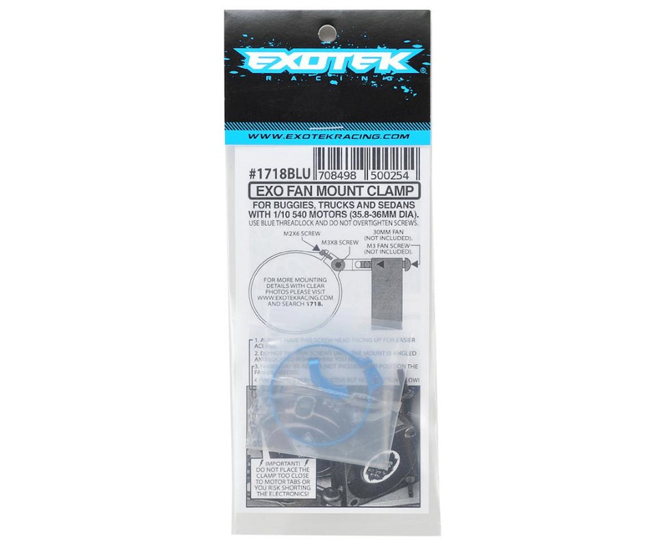 Exotek Angled Clamp On Fan Mount (Blue)