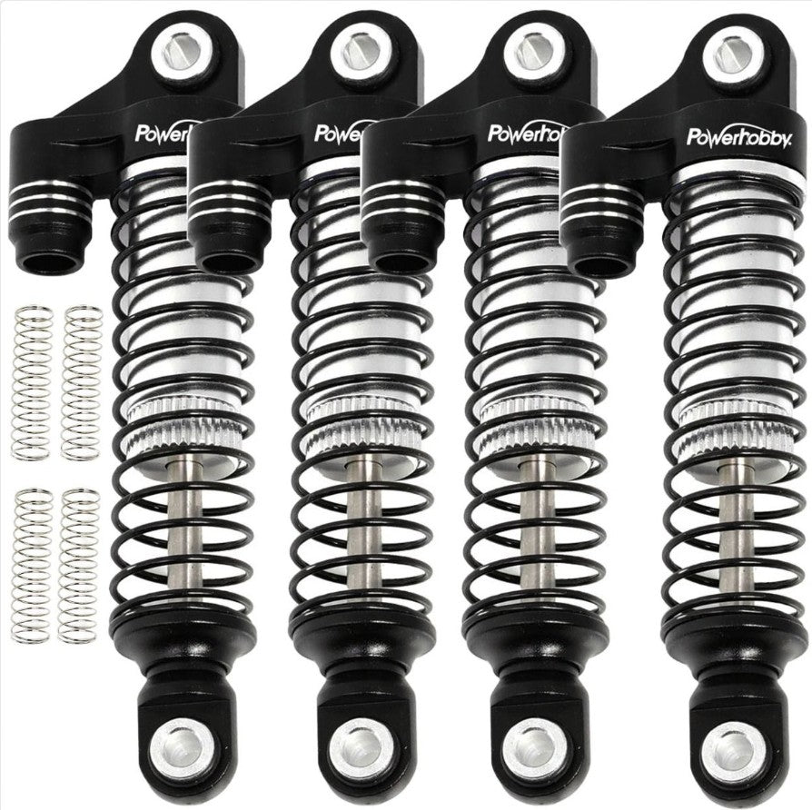 Power Hobby Aluminum 51mm Long Travel Shocks, Black, for Traxxas TRX-4M