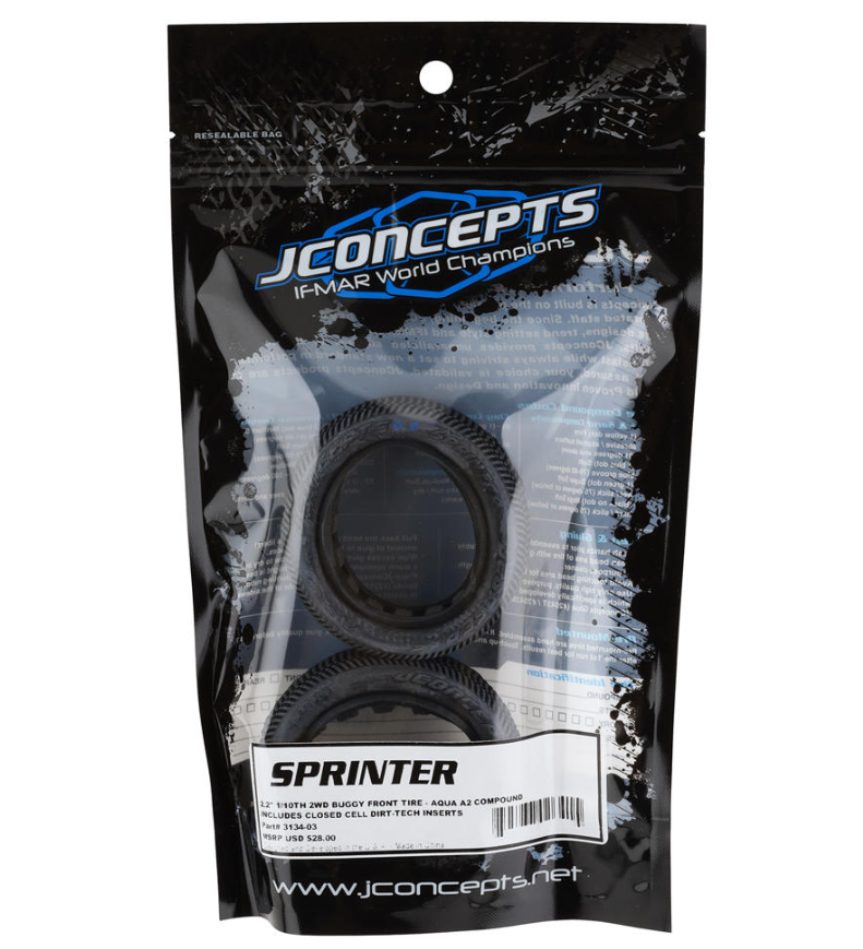 JConcepts Sprinter 2.2" 2WD Front Buggy Dirt Oval Tires (2) (Aqua A2)