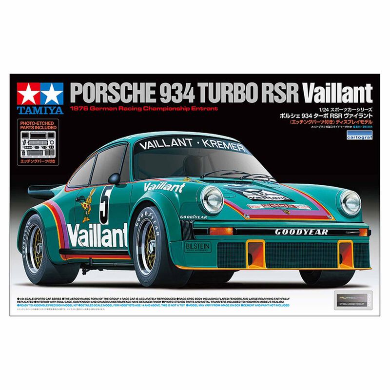 Tamiya TAM24334 1/24 Porsche 934 Turbo RSR Vaillant — Limited Edition Re-Release