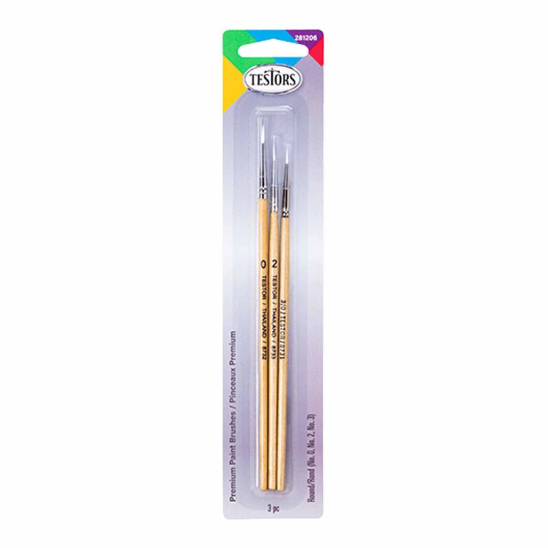 Testor 3 Piece Premium Round Brush Set
