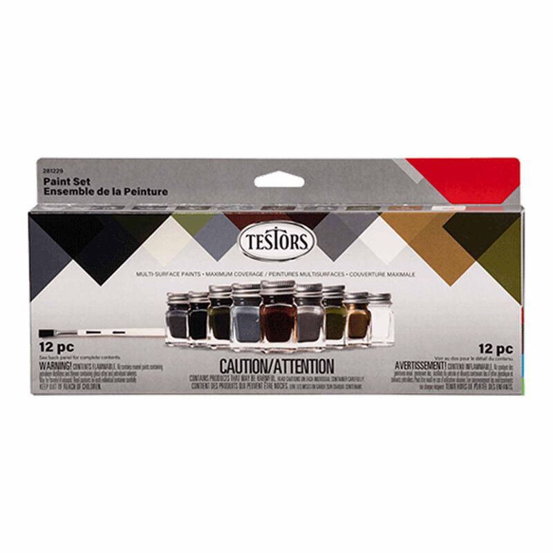 Testors TES281229 Enamel 9 Bottle Paint Set — Military