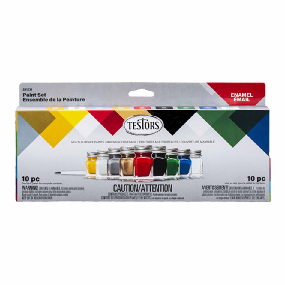 Testors TES281231 Enamel 9 Bottle Paint Set — All Purpose