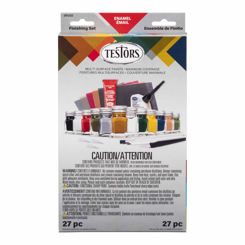Testors TES281232 Complete Military Enamel Finishing Set — Flat