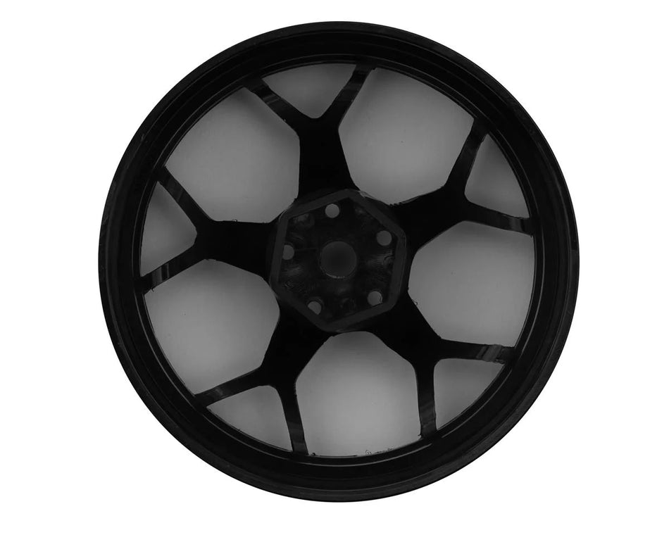 DS Racing Feathery Split Spoke Drift Wheels (Black) (2) (Super Soft) (6mm Offset) w/12mm Hex