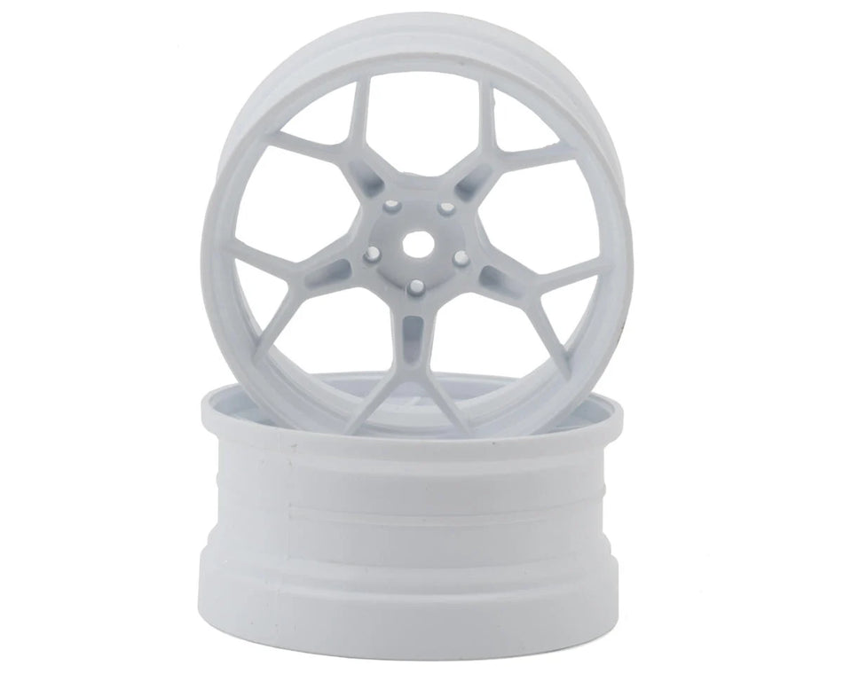 DS Racing Feathery Split Spoke Drift Wheels (White) (2) (Super Soft) (6mm Offset) w/12mm Hex