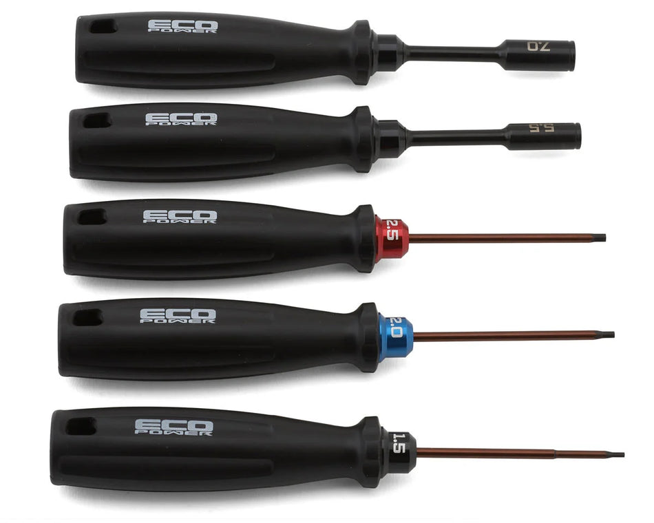EcoPower 5-Piece Metric Hex & Nut Driver RC Essential Tool Set