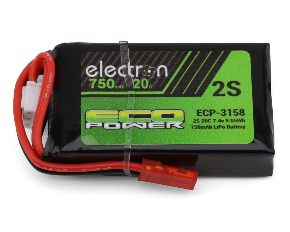 EcoPower ECP-3158 "Electron" 2S 20C LiPo Battery w/JST Connector (7.4V/750mAh) (Redcat® Ascent 18®)