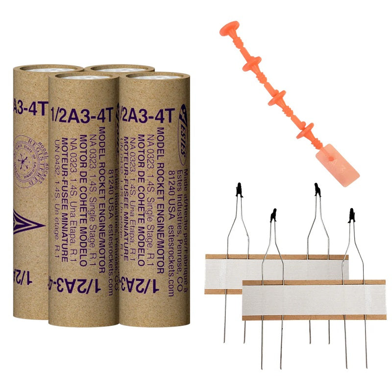 Estes 1/2A3-4T Model Rocket Engines, (4pk)