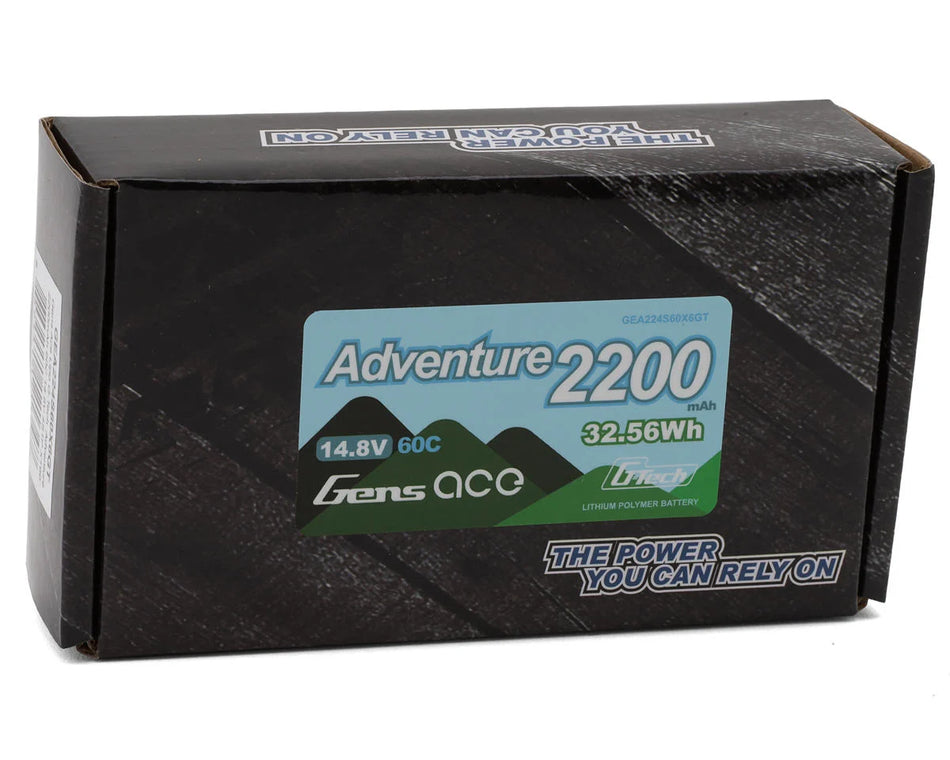 Gens Ace GEA224S60X6GT G-Tech Adventure 4S LiPo 14.8V 2200mAh 60C Battery XT60