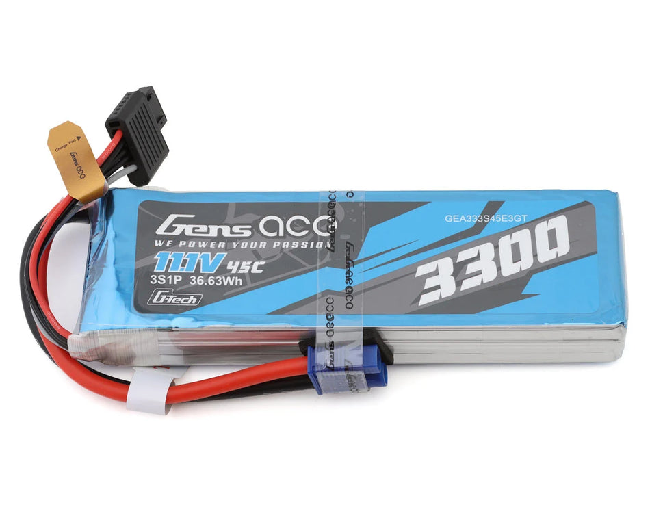 Gens Ace GEA333S45E3GT G-Tech Smart 3S LiPo 11.1V 3300mAh 45C Battery EC3