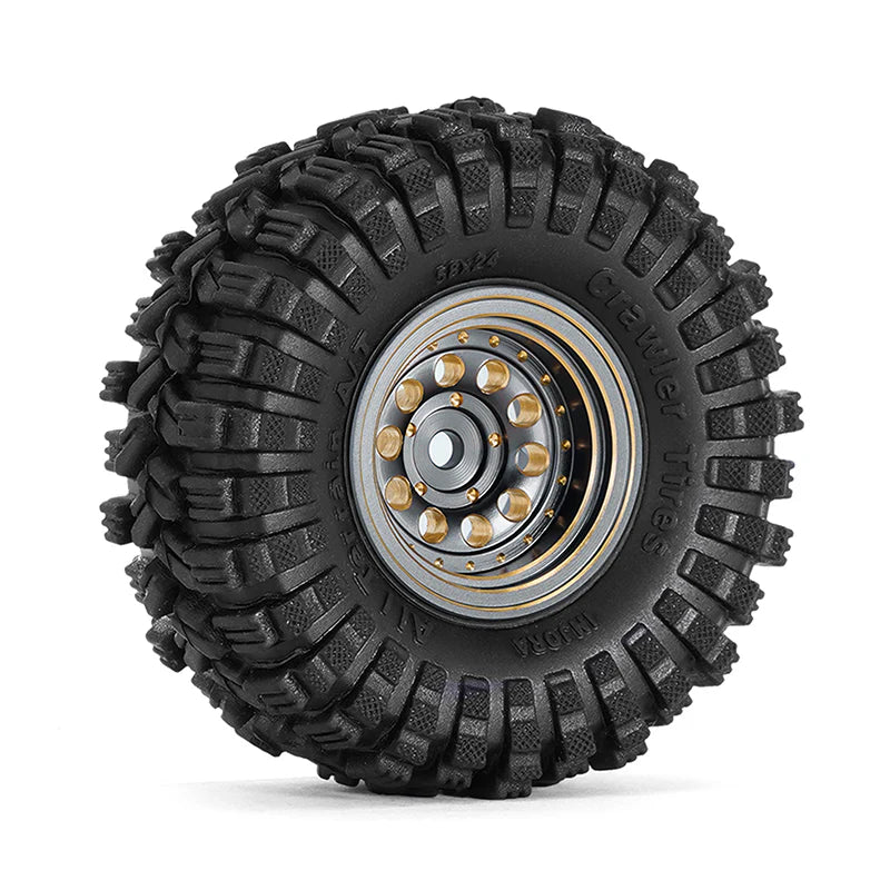 INJORA 1.0" 58*24mm -2.65mm Offset Brass Beadlock Wheel Set for 1/24 1/18 RC Crawler