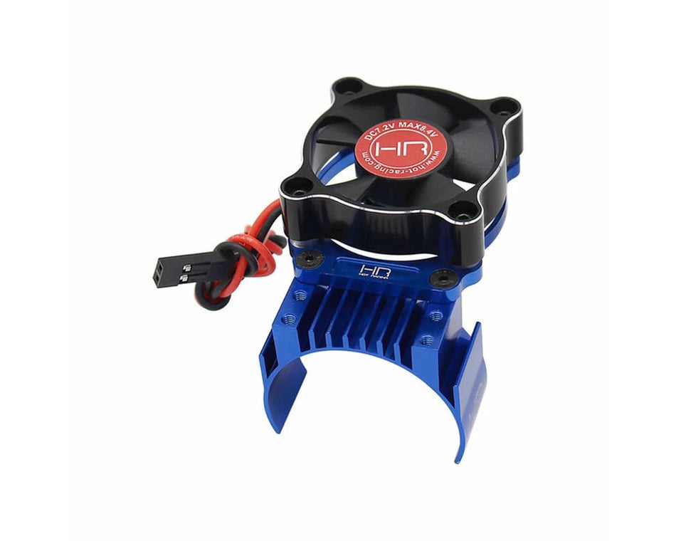 Hot Racing Aluminum Motor Heat Sink for Traxxas® Mini Maxx®/XRT™ (Blue) w/35mm Fan