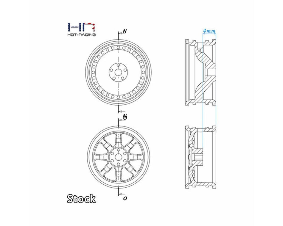 Hot Racing Axial SCX30 0.7" Brass Crawler Wheels (Black Chrome) (4) (9.3g ea)