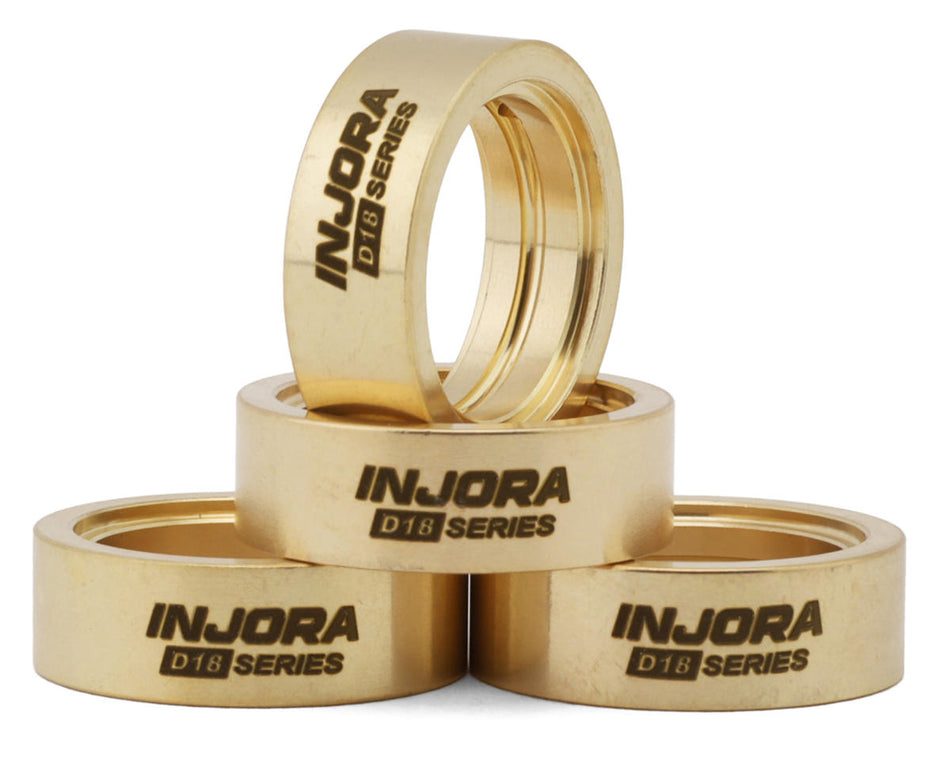 INJORA INJW7010-18-4 Axial SCX30 0.7" D18 Beadlock Brass Clamp Rings (4) (10g ea)