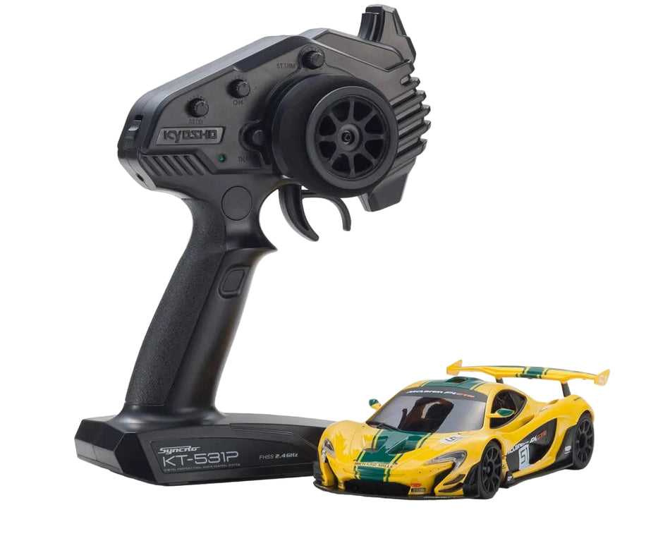 Kyosho MR-04 RWD Mini-Z Readyset w/McLaren P1 GTR Body (Yellow/Green) w/KT-531P 2.4GHz Radio