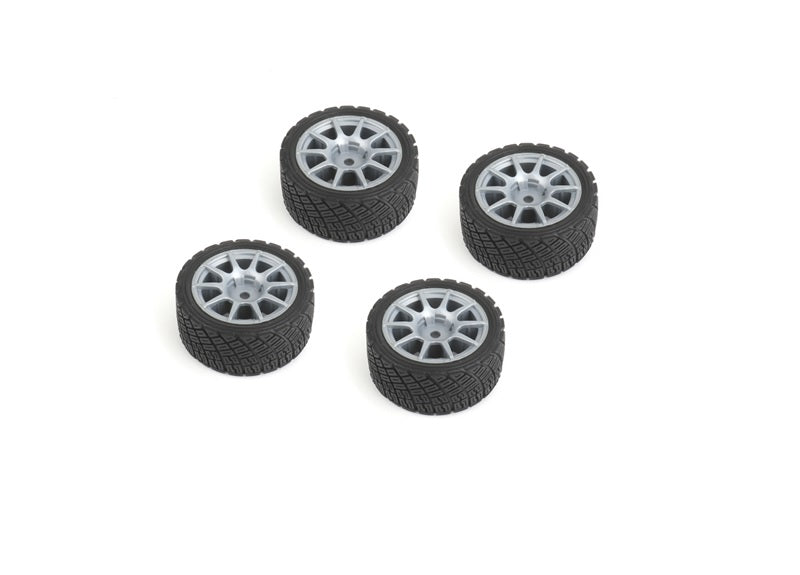 Louise Rally Tires+Wheels 10 Spoke Gray +1mm (4pcs), Fits LMX