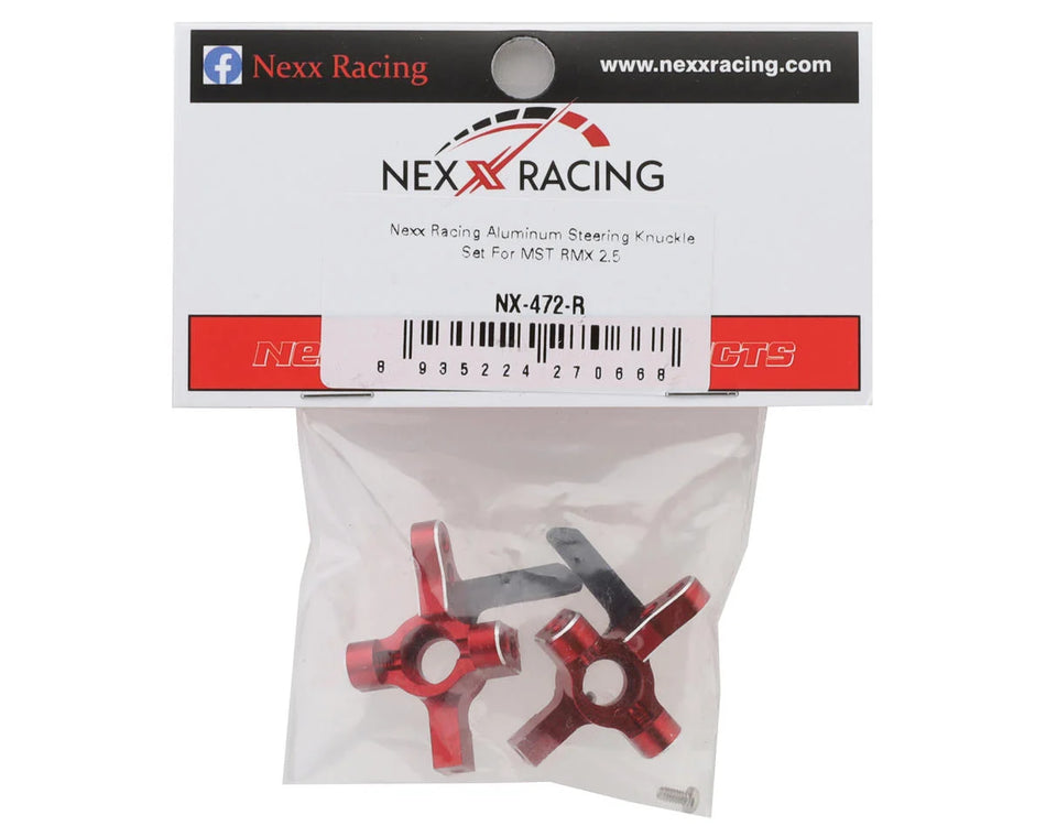 NEXX Racing NX-472-R MST RMX 2.5 Aluminum Steering Knuckle Set Red (2)