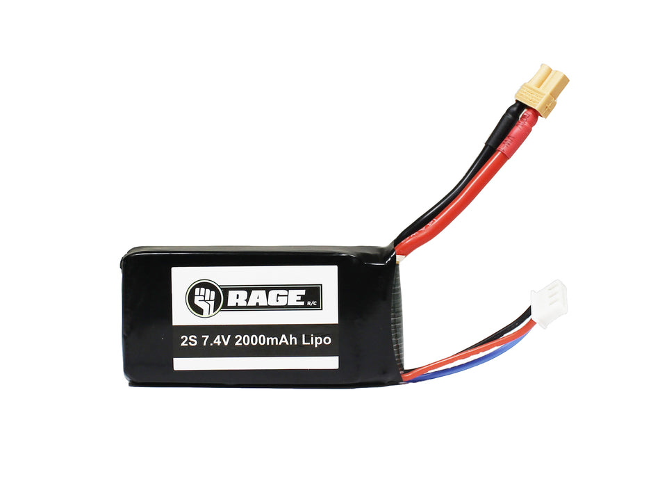 Rage RC 2S 7.4V 2000mAh Lipo Battery with XT30 Connector