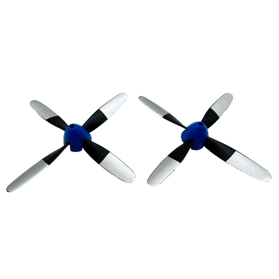 E-flite RGRA1387 4-Blade Propeller & Spinner (2); P-51 Miss America