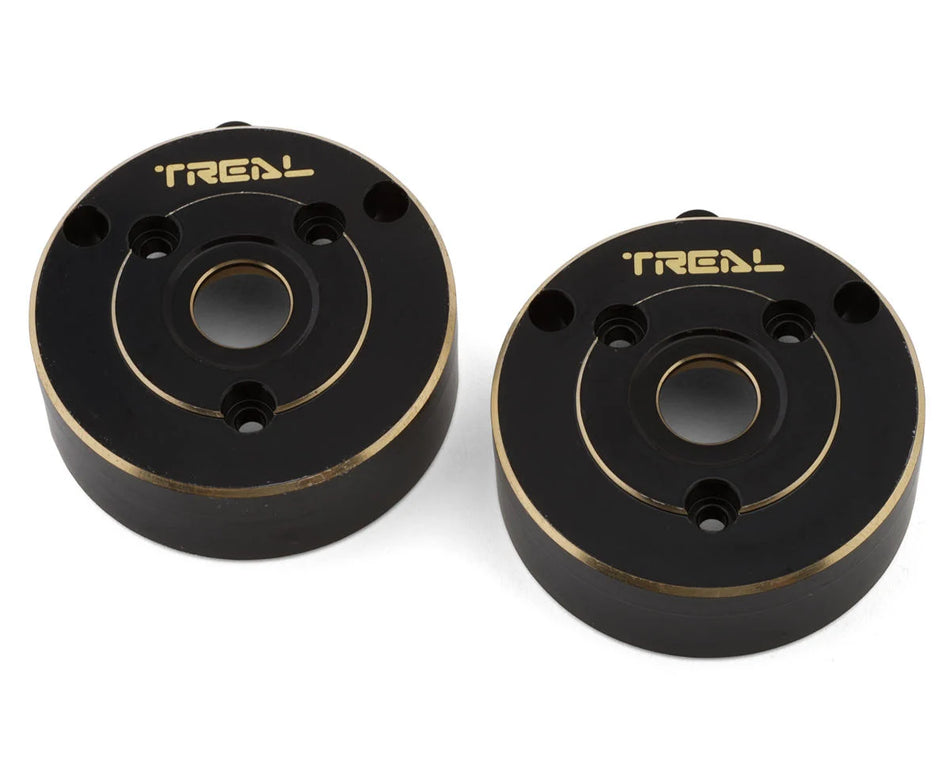 Treal Hobby Vanquish VRD/VS4-10 Brass Rear Portal Covers (87.05g ea) (Black) (2)