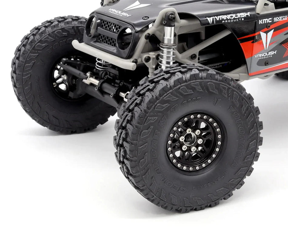 Vanquish Products VPS08190 1.9" Battle Born Kilo CNC Aluminum Crawler Beadlock Wheels (Black) (2)