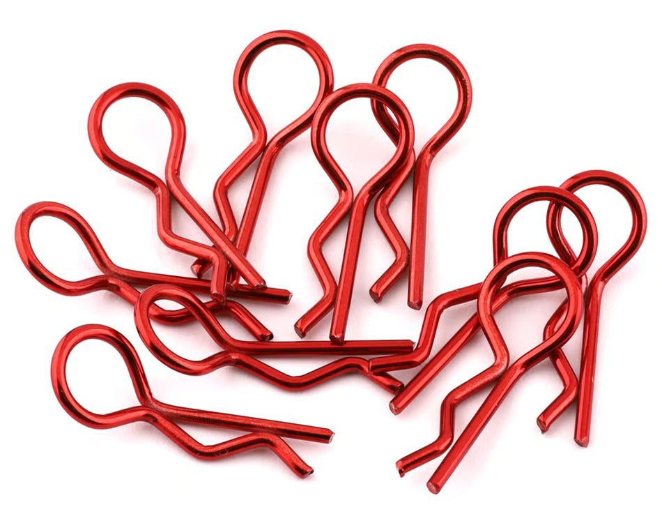 Yeah Racing YA-0594RD Body Clips (10) — Red (1/10 & 1/8 Scale)