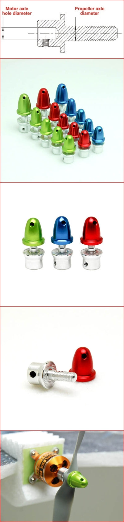Prop adapter 2.0mm (Side lock type) Blue