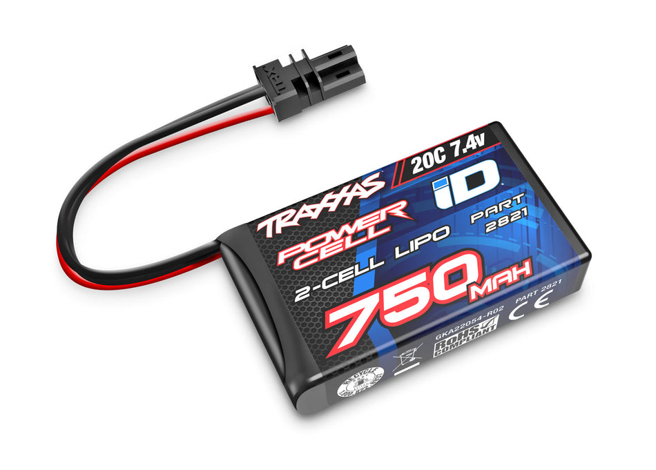 2821 750mAh 7.4V 2-Cell 20C LiPo Battery