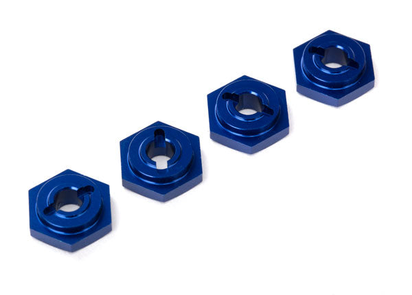 7154X Wheel hubs, hex, aluminum (blue-anodized) (4)