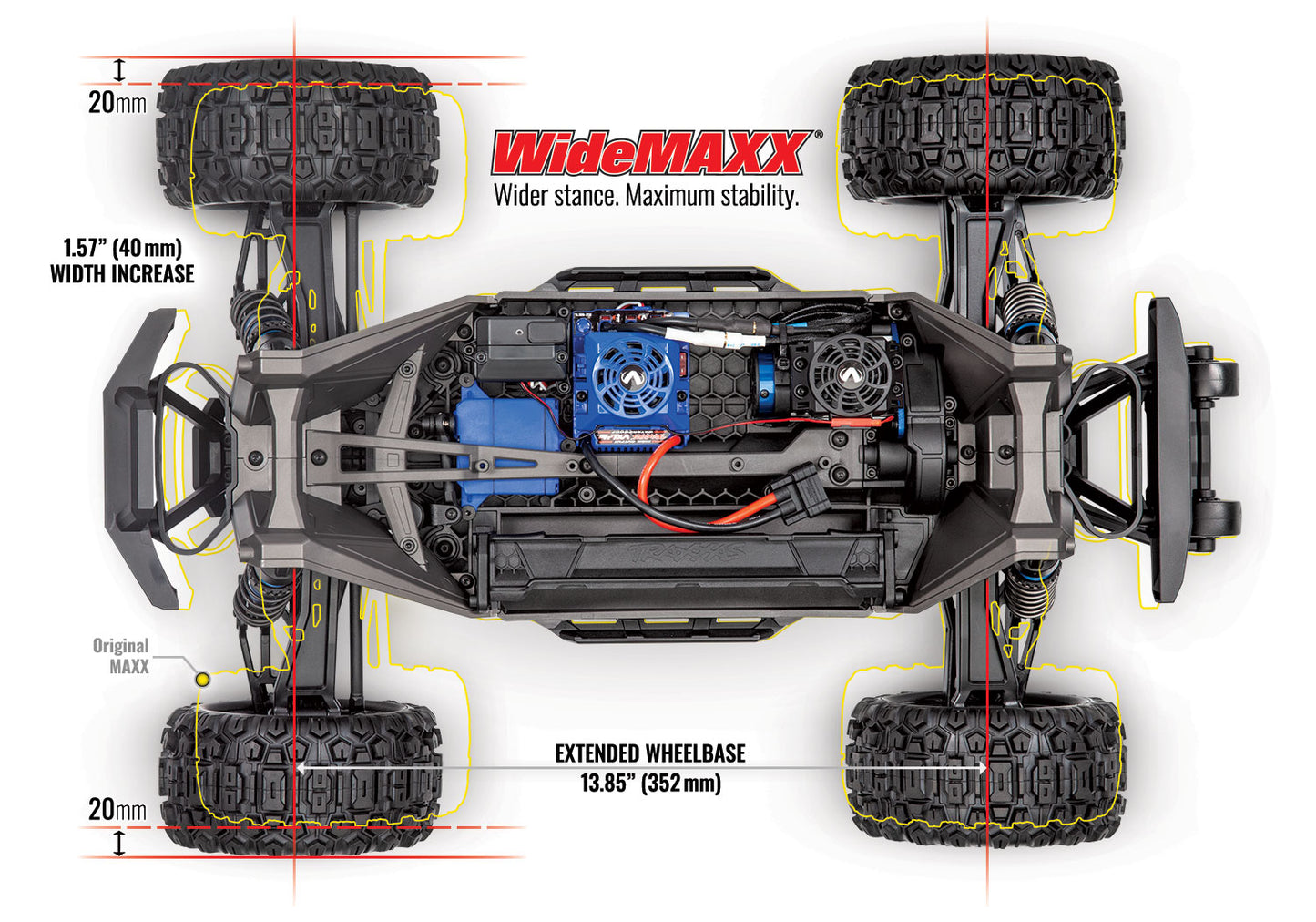 89086-4-BLUE 1/10 Scale Maxx with WideMaxx Monster truck