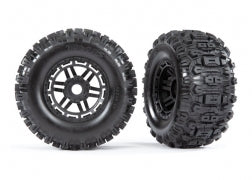 8973 Tires & wheels, assembled, glued (black wheels, dual profile