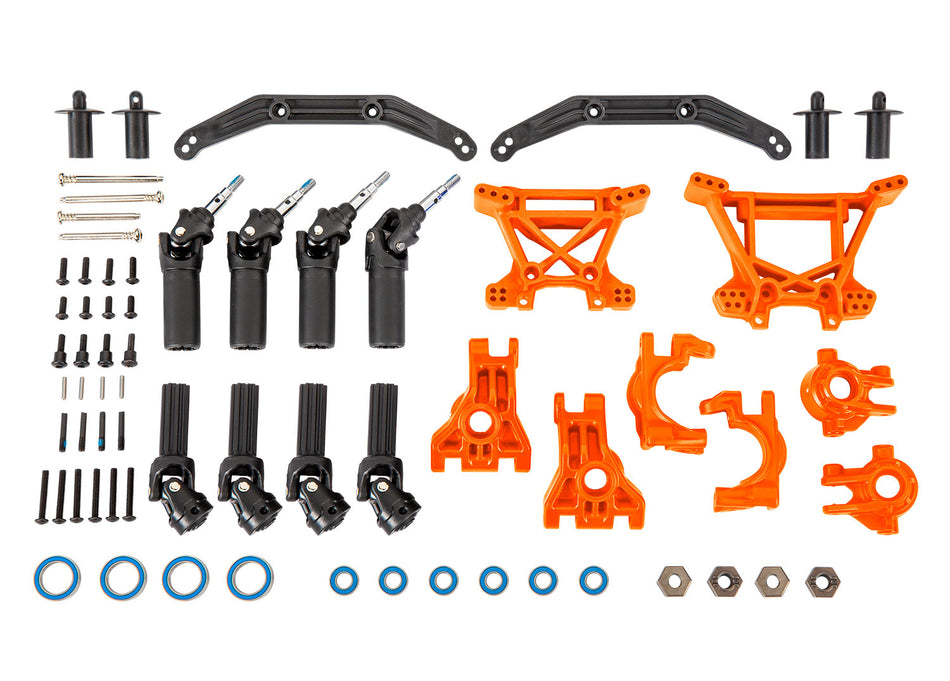 9080T Outer Driveline & Suspension Rustler 4x4 Upgrade Kit, orange