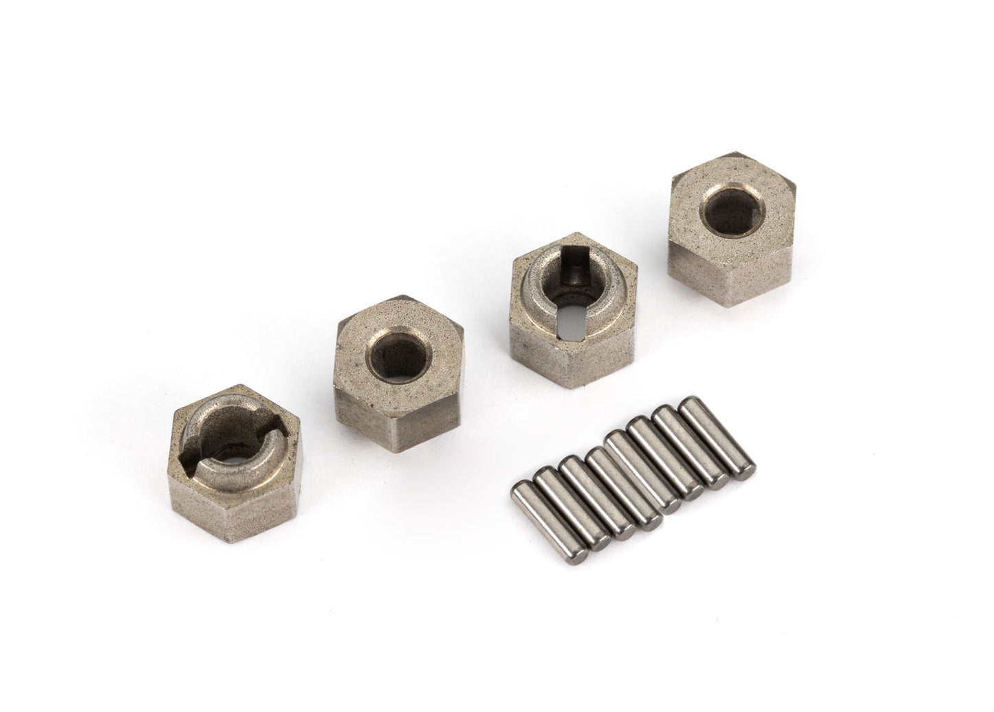 9750A Wheel hubs, 7mm hex (steel) (4)/ axle pins (8)