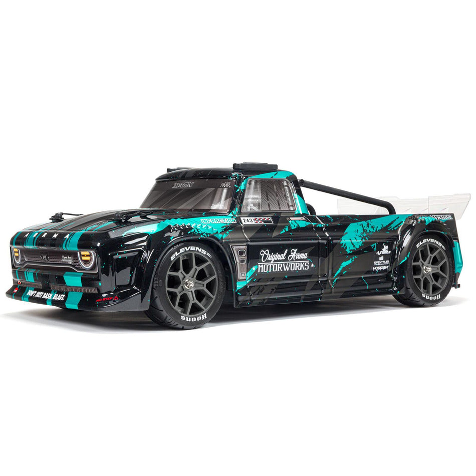 ARRMA 1/8 INFRACTION 4X4 3S BLX 4WD All-Road Street Bash Resto-Mod Truck RTR, Teal