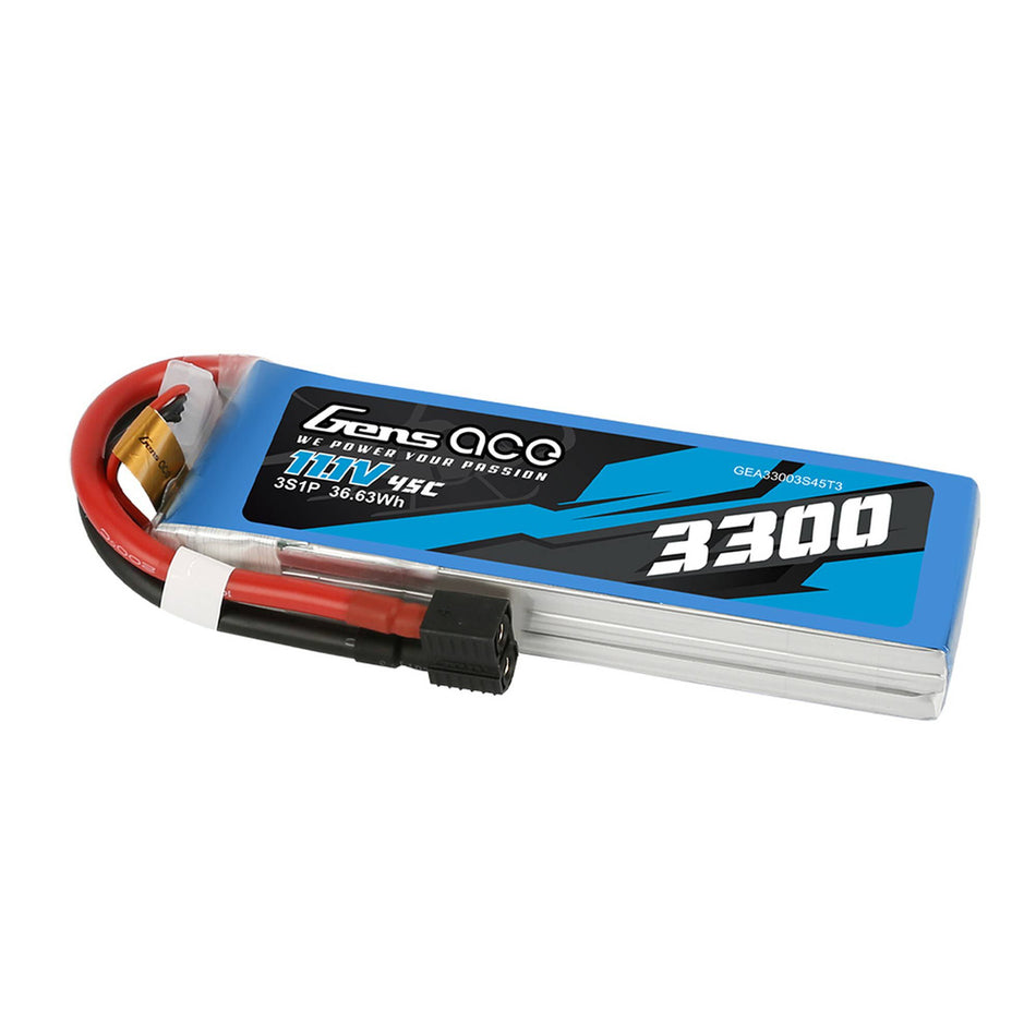 14.8V 3300mAh 45C 4S1P Lipo: EC3 And Deans Adapter