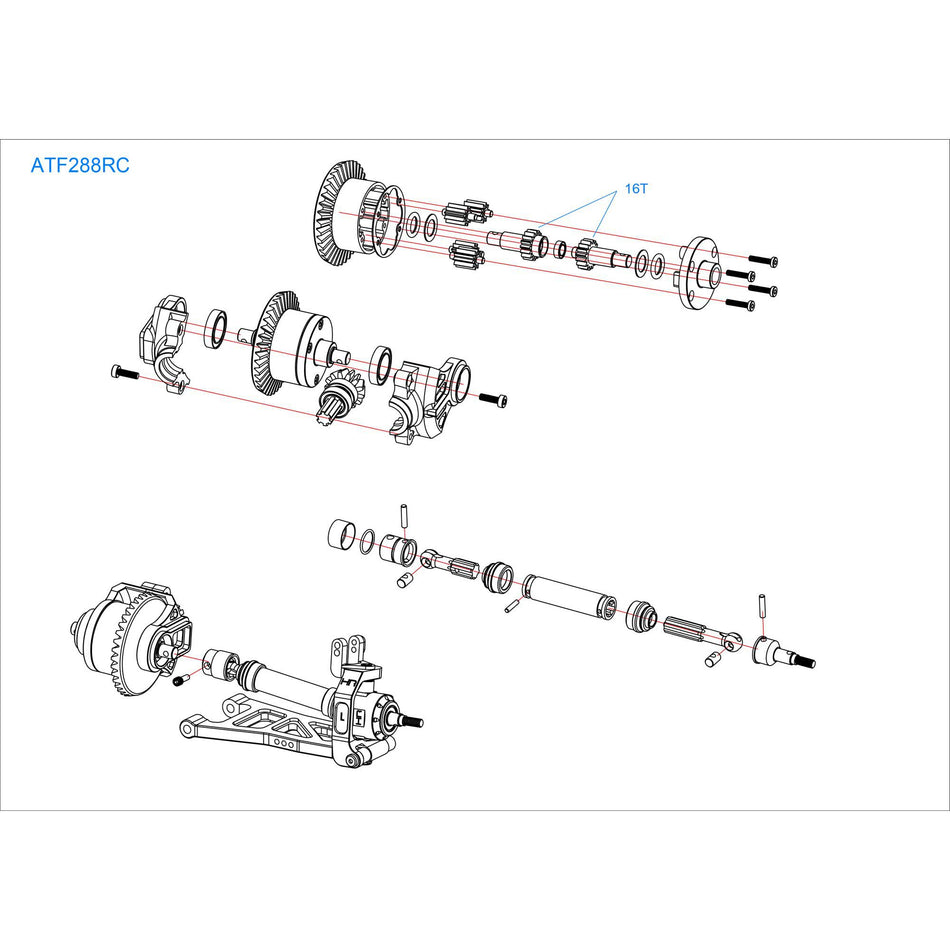 Hot Racing Light Weight Metal CV Splined