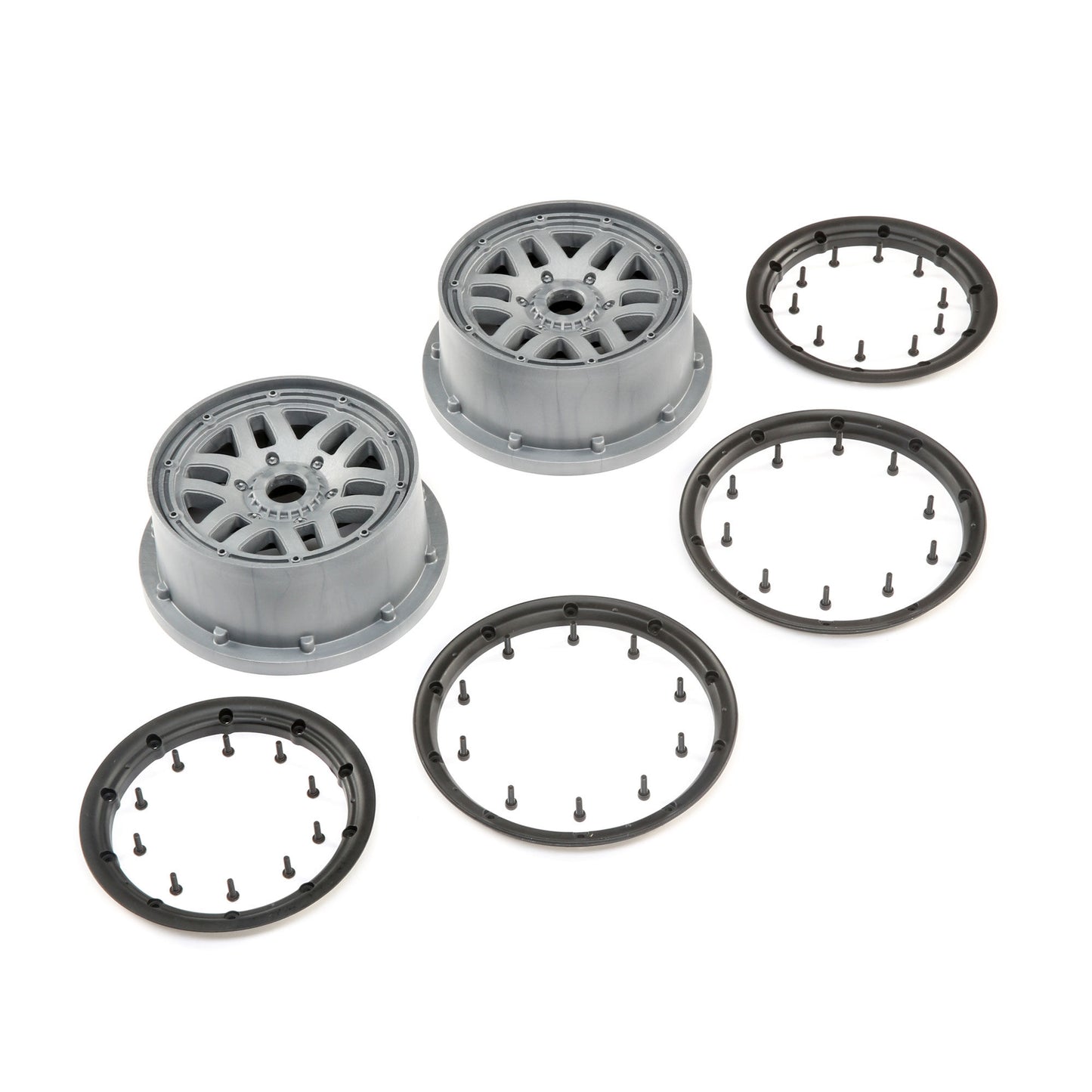 Wheel & Beadlock Set, Grey (2)