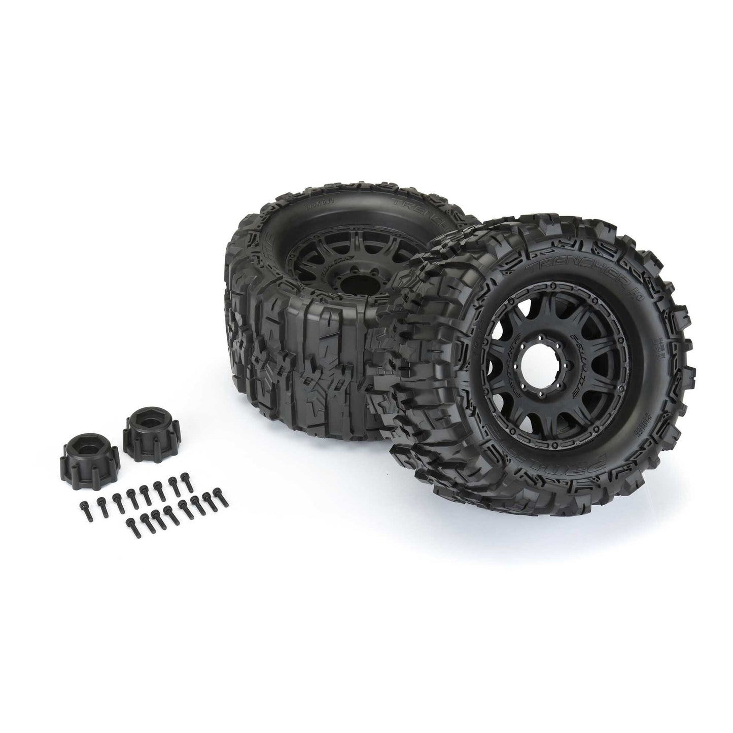 Pro-Line 1/8 Trencher HP BELTED F/R 3.8" MT Tires Mounted 17mm Blk Raid (2)