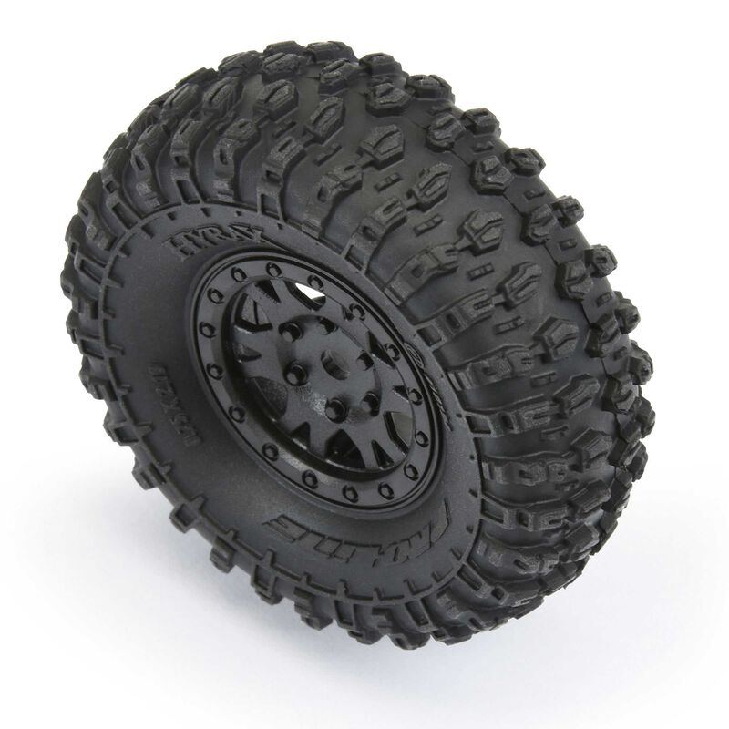 1/24 Pro-Line Hyrax Front/Rear 1.0" Tires Mounted 7mm Black Impulse (4): SCX24