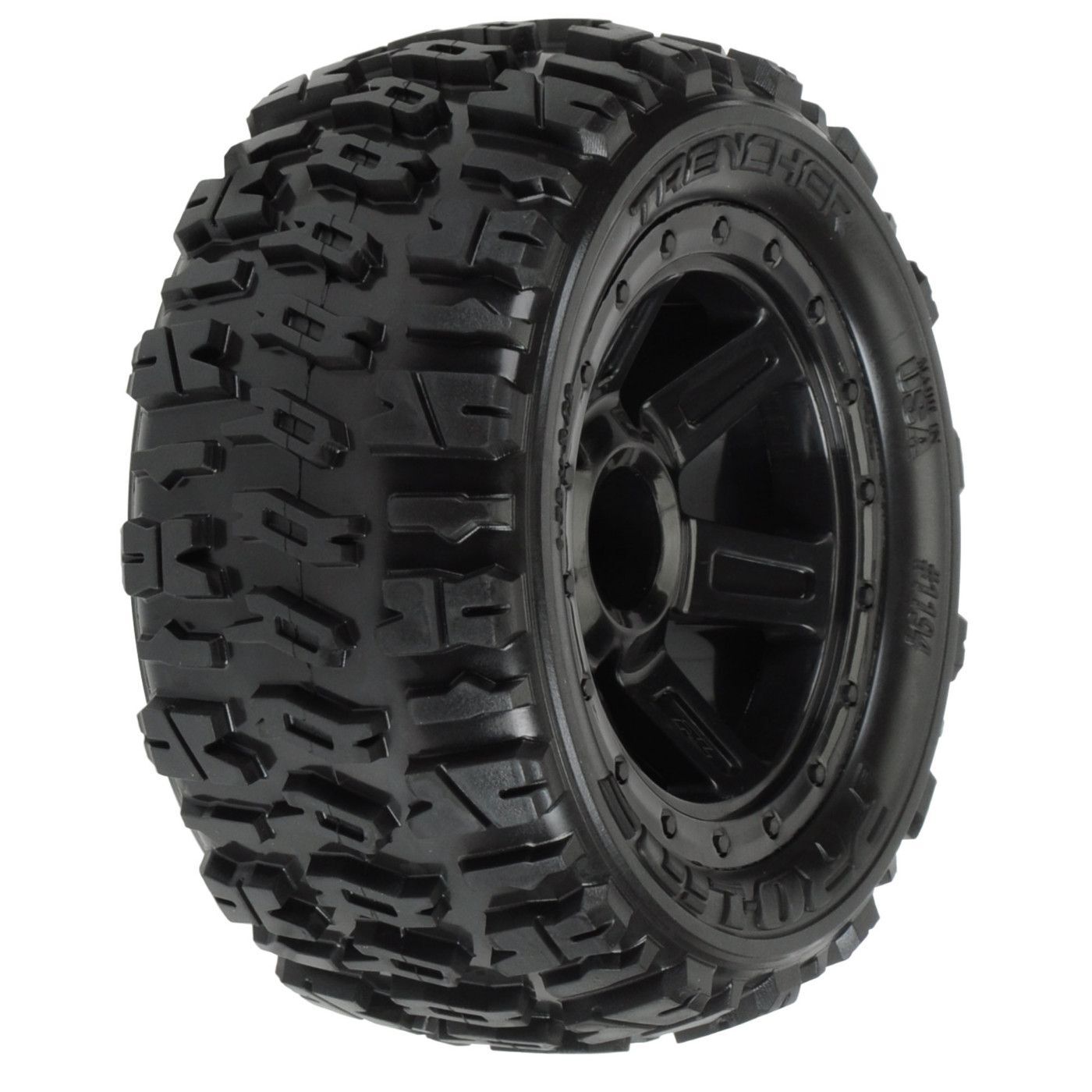 1/16 Pro-Line Trencher M2 Fr/Rr 2.2" Tires Mounted 12mm Blk Desperado (2)